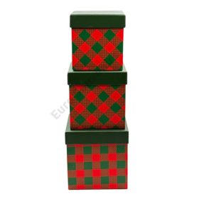   PAPÍRDOBOZ 3 DB KOCKÁS 1/24 16x16x16;14,5x14,5x14,5;13x12x13 cm