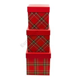   PAPÍRDOBOZ 3 DB KOCKÁS 1/24 16x16x16;14,5x14,5x14,5;13x12x13 cm