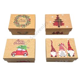 PAPÍRDOBOZ KARÁCSONYI 12/216 11x7,5x5,5 cm 4 FÉLE