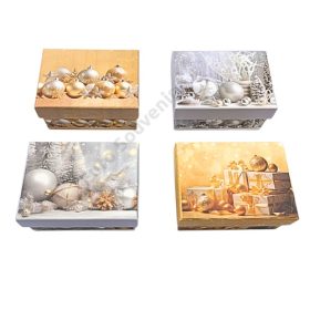 PAPÍRDOBOZ KARÁCSONYI 12/216 11x7,5x5,5 cm 4 FÉLE 