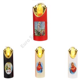 LEDES GYERTYA 12/240 5,2x12,2 cm SZENTKÉPPEL 4 SZÍNBEN