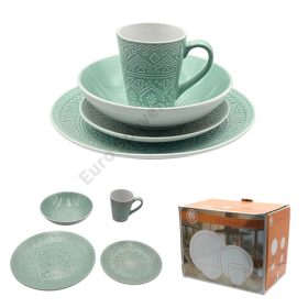 ÉTKÉSZLET ZÖLD 16 DB-OS 1/2 