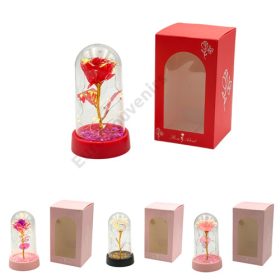 FÉMRÓZSA ÜVEGBÚRÁBAN 1/108 8,5x14,5 cm 4 SZÍNBEN