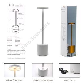 LED ASZTALI LÁMPA 1/20 8x34 cm FEHÉR
