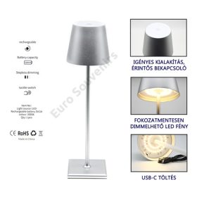 LED ASZTALI LÁMPA 1/10 10x38 cm EZÜST