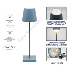 LED ASZTALI LÁMPA 1/10 10x38 cm KÉK