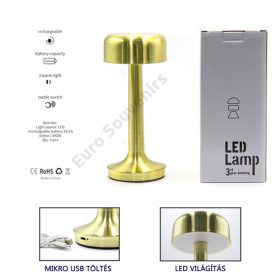 LED ASZTALI LÁMPA 1/20 10x23 cm ARANY