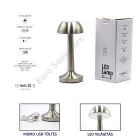 LED ASZTALI LÁMPA 1/20 10x23 cm EZÜST