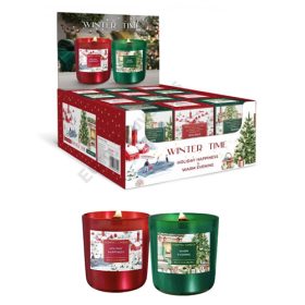   GYERTYA ILLATOS "WINTER TIME" 150 GR. 2 FÉLE SZÓJAVISZ,FAKANÓC 30 ÓRA