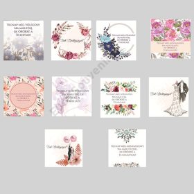 Kísérőkáryta 10 db/csomag Sok boldogságot 4x6 cm