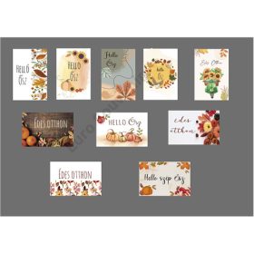 Kísérőkártya 10db/csomag Hello Ősz;Édes Otthon 4x6cm
