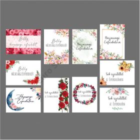   Kísérőkártya 10db/csomag Házassági évforduló;Évfordulóra 4x6cm