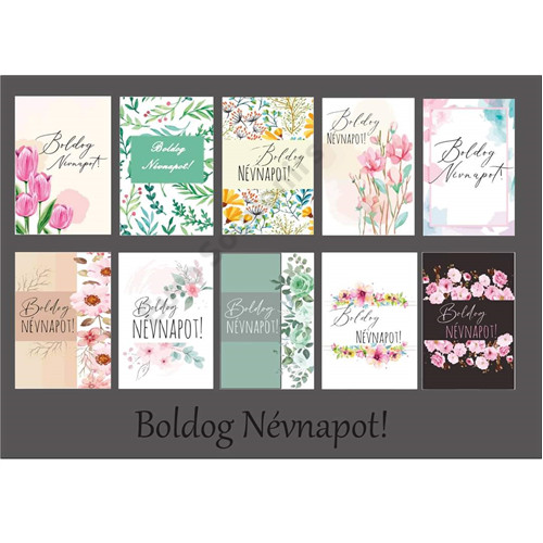 Kísérőkártya 10 db/csomag Névnapi 4x6 cm