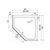 Glasgow 90 alacsony szögletes akril zuhanytálca 90x90x6 cm