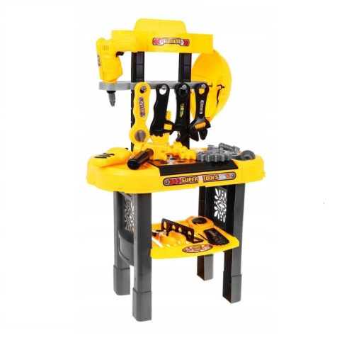 Gyerek szerszámkészlet és szerelőasztal, 23 darabos