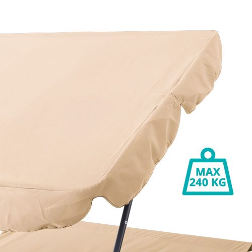 Kétszemélyes napozóágy árnyékolóval-bézs