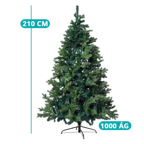 3D műfenyő fém talppal, több méretben-210 cm