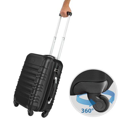 4 db-os merev falú bőrönd szett, 4 színben-fekete