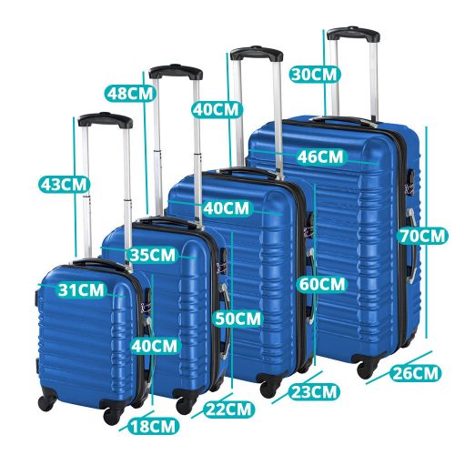 4 db-os merev falú bőrönd szett, 4 színben-kék