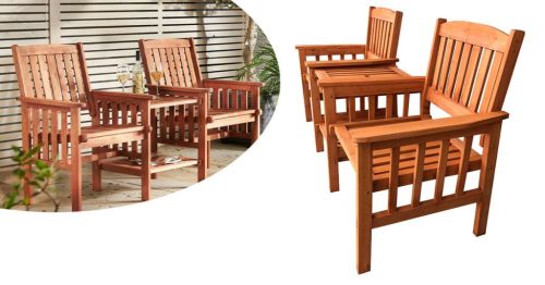 Fa 2 személyes kerti garnitúra