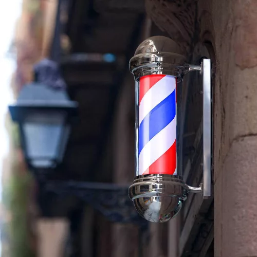 Világító barber shop cégér