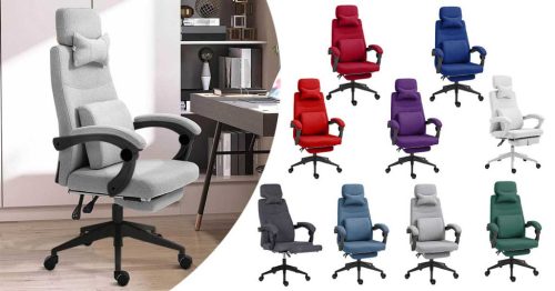 Fejtámlás, lábtartós irodai forgószék zöld