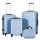 Utazóbőrönd szett kozmetikai táskával, több színben-acélkék