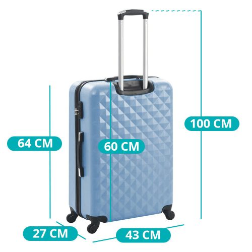 Utazóbőrönd szett kozmetikai táskával, több színben-acélkék