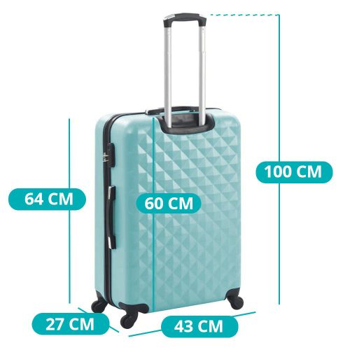 Utazóbőrönd szett kozmetikai táskával, több színben-mentazöld