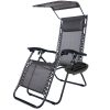 Zéró gravitáció szék napellenzővel és pohártartóval 2 db, több színben-fekete