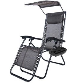   Zéró gravitáció szék napellenzővel és pohártartóval 2 db, több színben-fekete