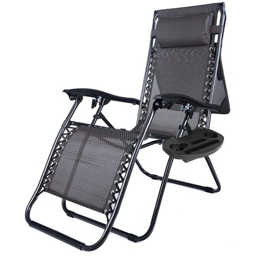 Zéró gravitáció szék napellenzővel és pohártartóval 2 db, több színben-fekete