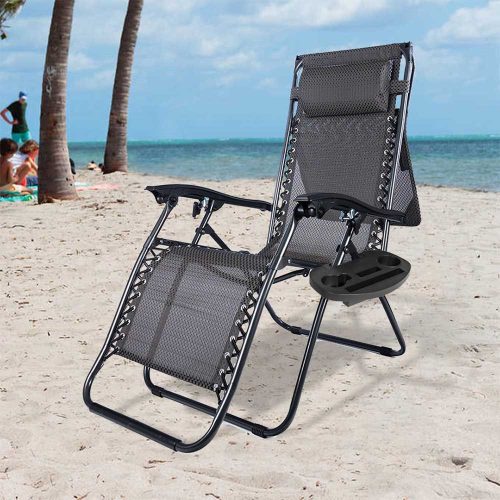 Zéró gravitáció szék napellenzővel és pohártartóval 2 db, több színben-fekete