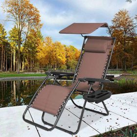   Zéró gravitáció szék napellenzővel és pohártartóval 2 db, több színben-barna