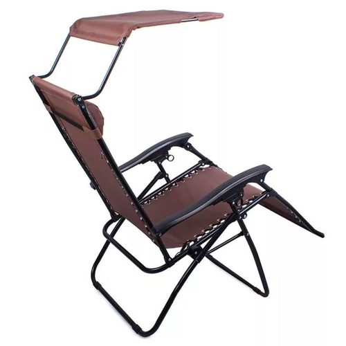 Zéró gravitáció szék napellenzővel és pohártartóval 2 db, több színben-barna