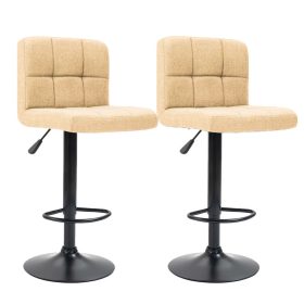 Szövet borítású bárszék, 2 db, bézs