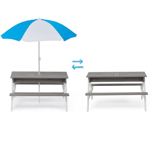 3 az 1-ben gyerek piknikasztal, napernyővel