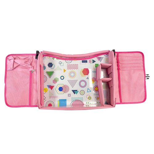 Hordozható gyerekasztal autóba, zsebekkel, pink