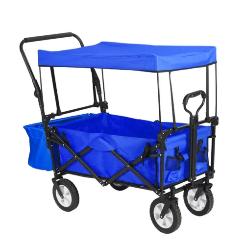 Összecsukható kocsi tetővel, húzható-tolható, sötétkék