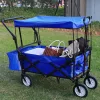 Összecsukható kocsi tetővel, húzható-tolható, sötétkék