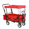 Összecsukható kocsi tetővel, húzható-tolható, piros