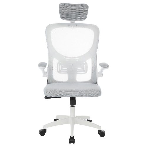 Ergonomikus irodai szék deréktámasszal, fejtámlával, szürke