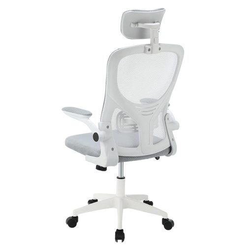 Ergonomikus irodai szék deréktámasszal, fejtámlával, szürke