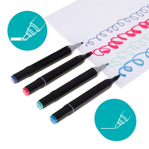 Kétvégű alkoholos marker készlet kézitáskában