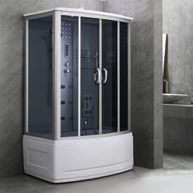   Emilia 85x135 cm hidromasszázs kádkabin elektronikával Black