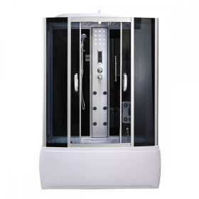   Emilia 85x150 cm hidromasszázs kádkabin elektronikával Black