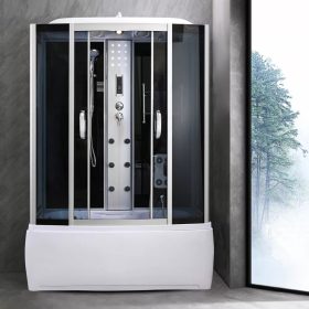   Emilia 85x150 cm hidromasszázs kádkabin elektronikával Black