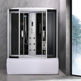   Emilia 85x170 cm hidromasszázs kádkabin elektronikával Black