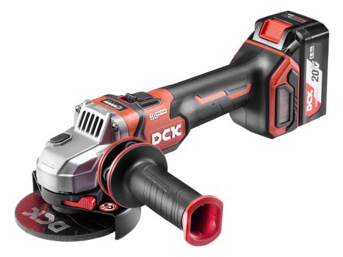 DCK Akkus sarokcsiszoló 125 mm 20V (2 x 5,0 Ah akku + töltő)