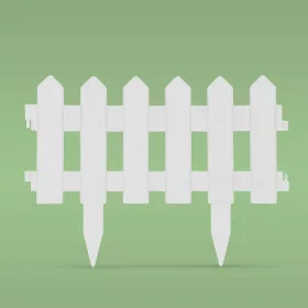 Virágágyás szegély / kerítés - 40 x 30 cm - fehér